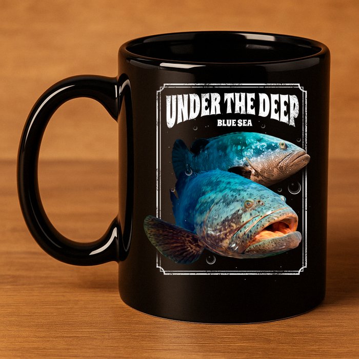 Under The Deep Blue Sea Fish 11oz C Handle Ceramic Mug
