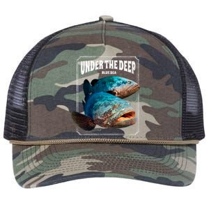 Under The Deep Blue Sea Fish Retro Rope Trucker Hat Cap