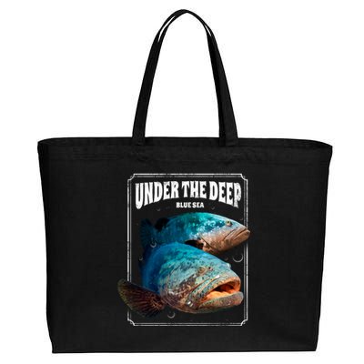 Under The Deep Blue Sea Fish Cotton Canvas Jumbo Tote