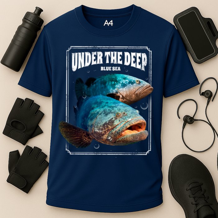 Under The Deep Blue Sea Fish Cooling Performance Crew T-Shirt