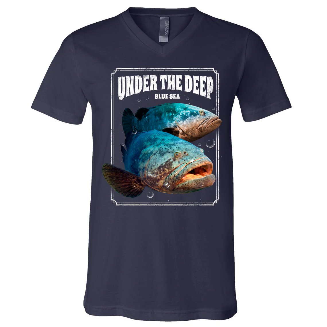 Under The Deep Blue Sea Fish V-Neck T-Shirt