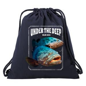 Under The Deep Blue Sea Fish Drawstring Bag