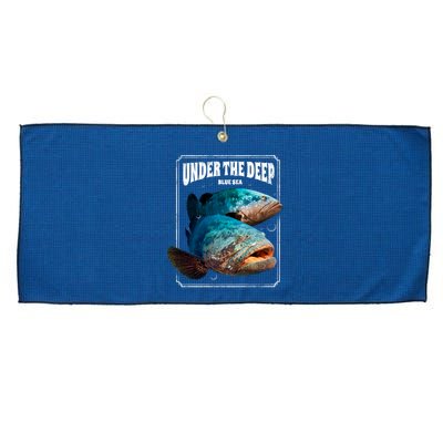 Under The Deep Blue Sea Fish Large Microfiber Waffle Golf Towel