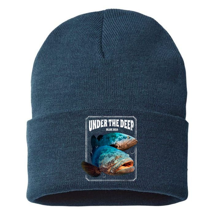 Under The Deep Blue Sea Fish Sustainable Knit Beanie