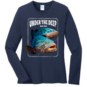 Under The Deep Blue Sea Fish Ladies Long Sleeve Shirt