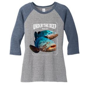 Under The Deep Blue Sea Fish Women's Tri-Blend 3/4-Sleeve Raglan Shirt