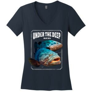 Under The Deep Blue Sea Fish Women's V-Neck T-Shirt