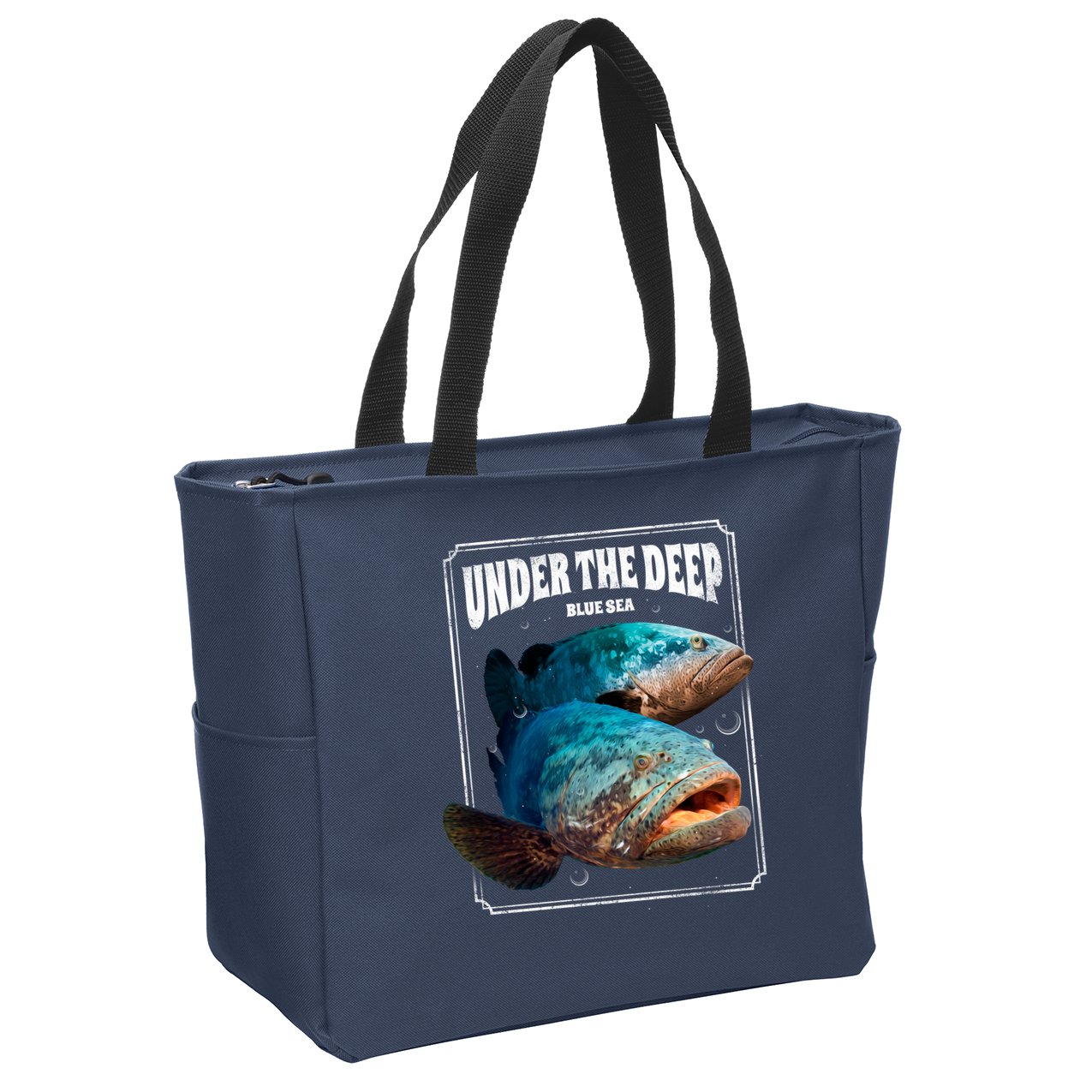 Under The Deep Blue Sea Fish Zip Tote Bag