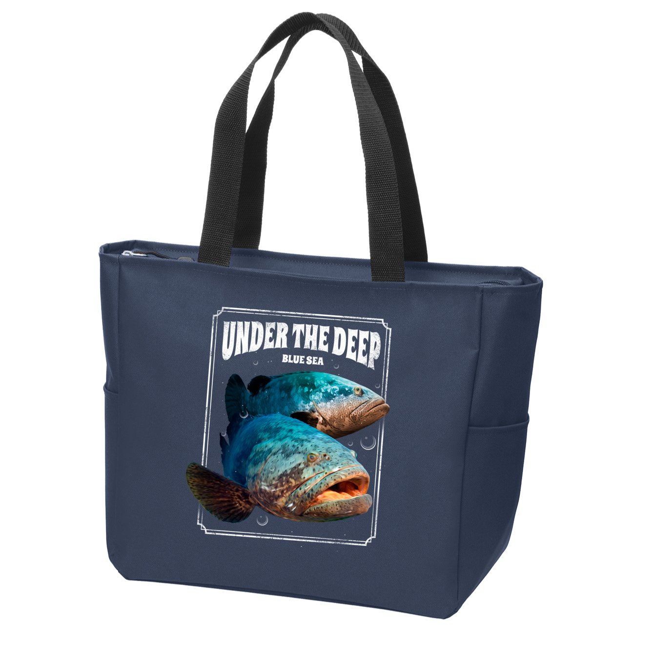 Under The Deep Blue Sea Fish Zip Tote Bag