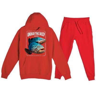 Under The Deep Blue Sea Fish Premium Hooded Sweatsuit Set