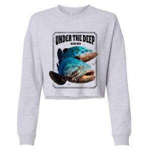 Under The Deep Blue Sea Fish Cropped Pullover Crew