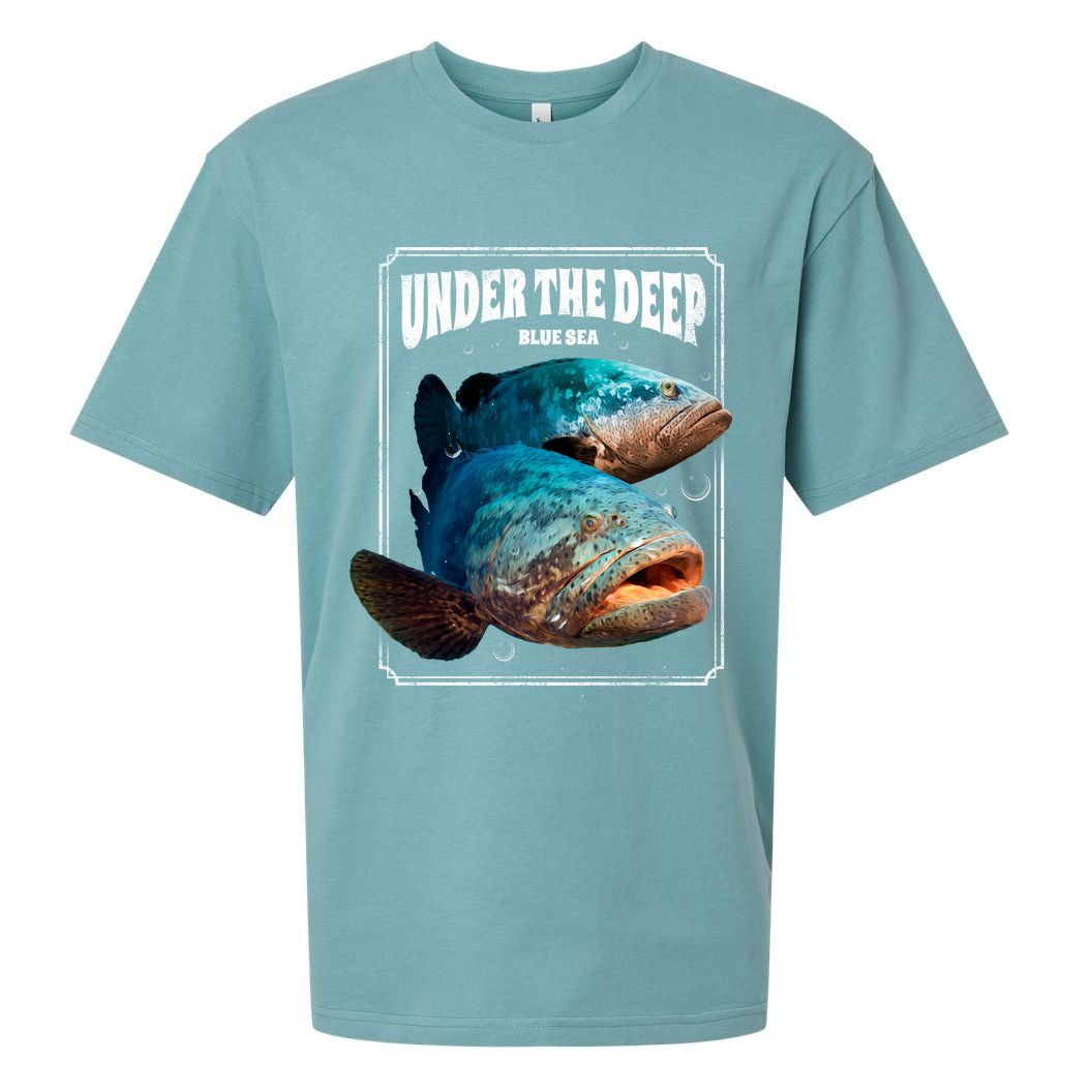 Under The Deep Blue Sea Fish Sueded Cloud Jersey T-Shirt