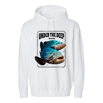 Under The Deep Blue Sea Fish Garment-Dyed Fleece Hoodie