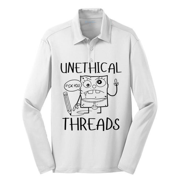 Unethical Threads Doodlebob Fuck You Silk Touch Performance Long Sleeve Polo