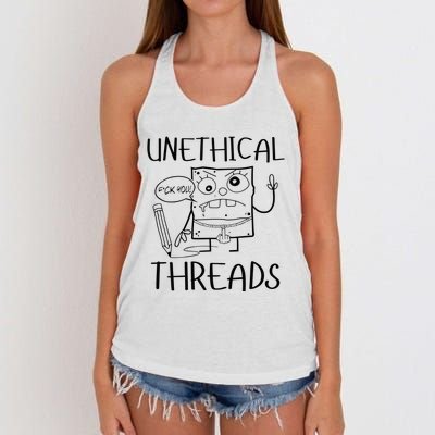 Unethical Threads Doodlebob Fuck You Women's Knotted Racerback Tank