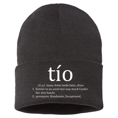 Uncle Tio Definition Uncle For Funny Spanish Sustainable Knit Beanie