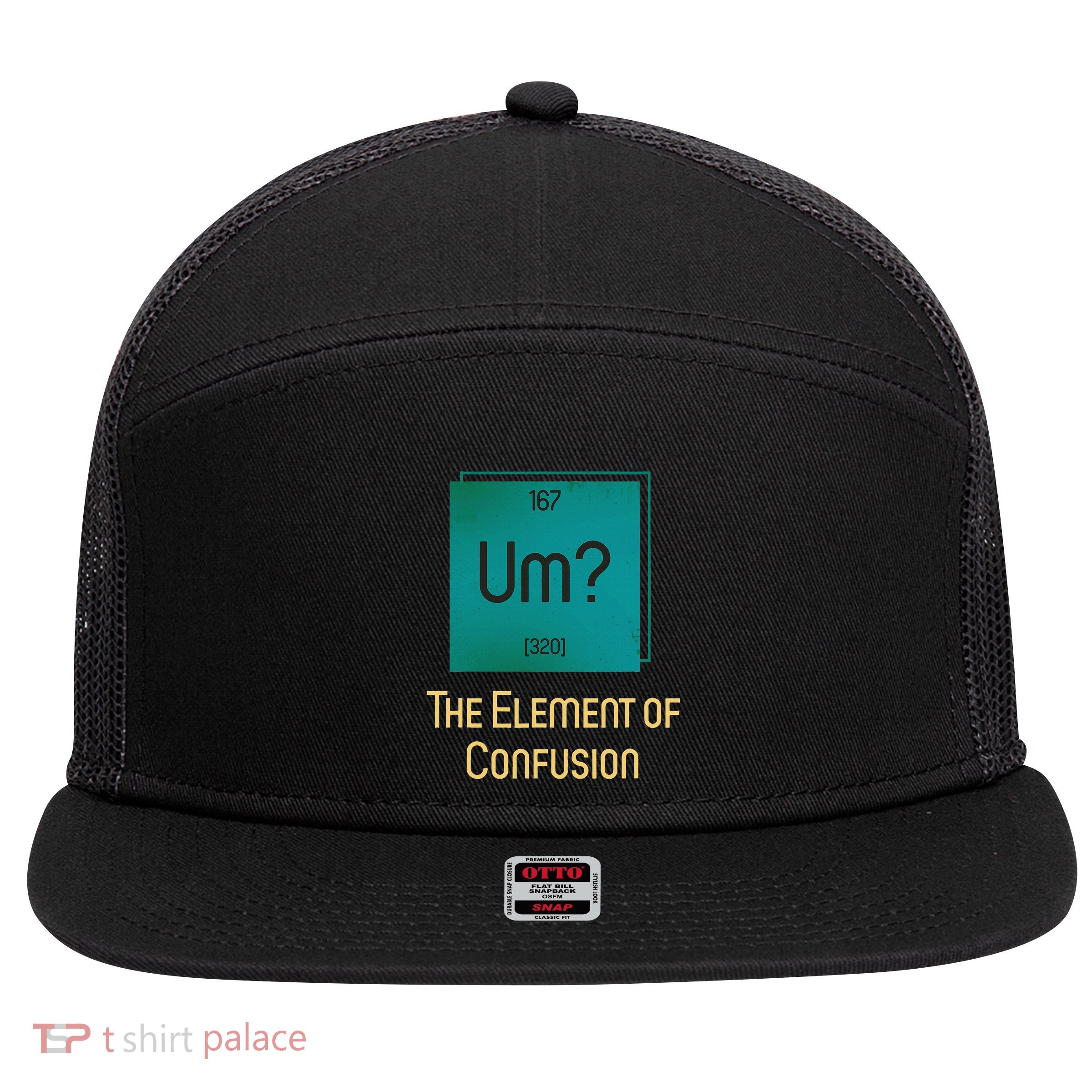 Uh The Element Of Confusion 7 Panel Mesh Trucker Snapback Hat
