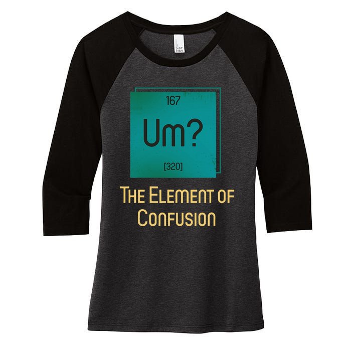 Uh The Element Of Confusion Women's Tri-Blend 3/4-Sleeve Raglan Shirt