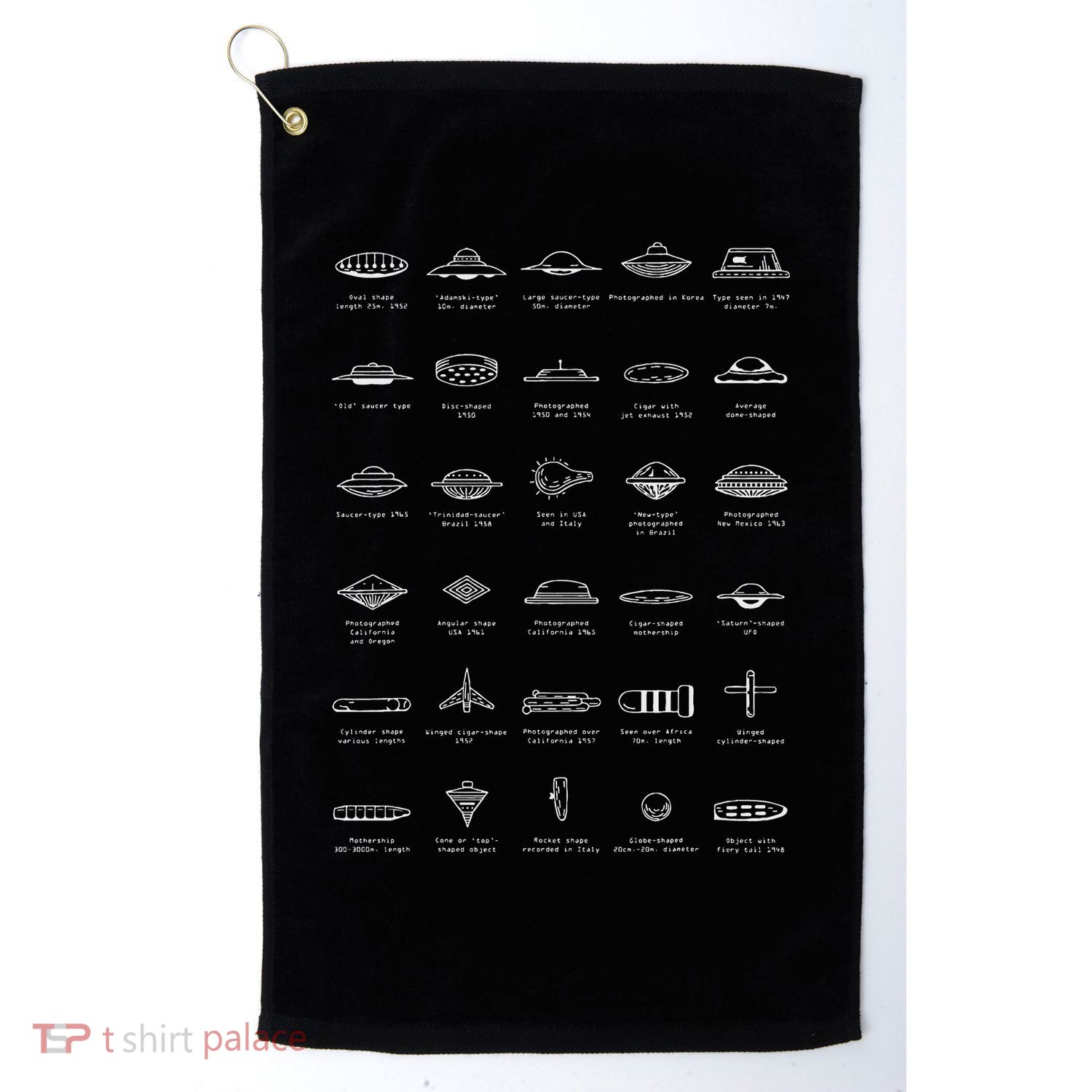 Ufo Types Flying Saucer Model Alien Space Gift Golf Towel