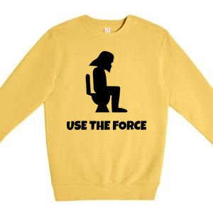 Use The Force Funny Pooping Premium Crewneck Sweatshirt