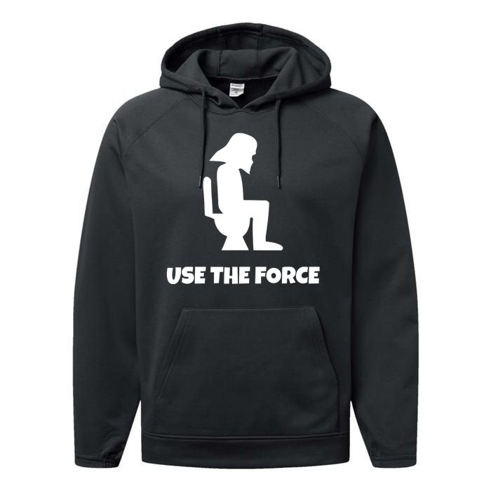 Use The Force Funny Pooping Performance Fleece Hoodie