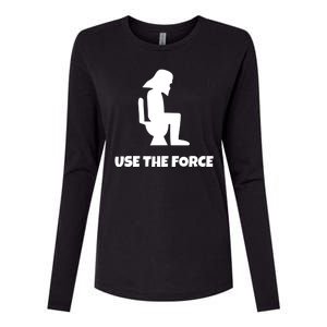 Use The Force Funny Pooping Womens Cotton Relaxed Long Sleeve T-Shirt