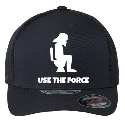 Use The Force Funny Pooping Flexfit Unipanel Trucker Cap