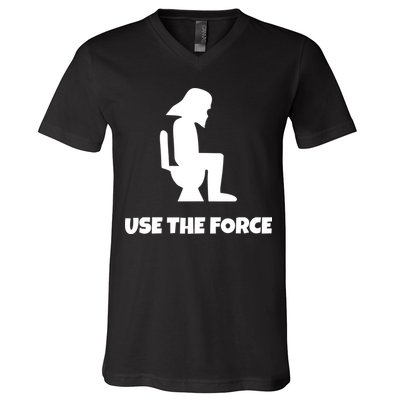 Use The Force Funny Pooping V-Neck T-Shirt