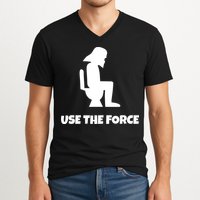 Use The Force Funny Pooping V-Neck T-Shirt