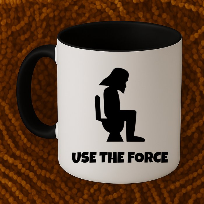 Use The Force Funny Pooping Mug