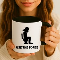 Use The Force Funny Pooping Mug
