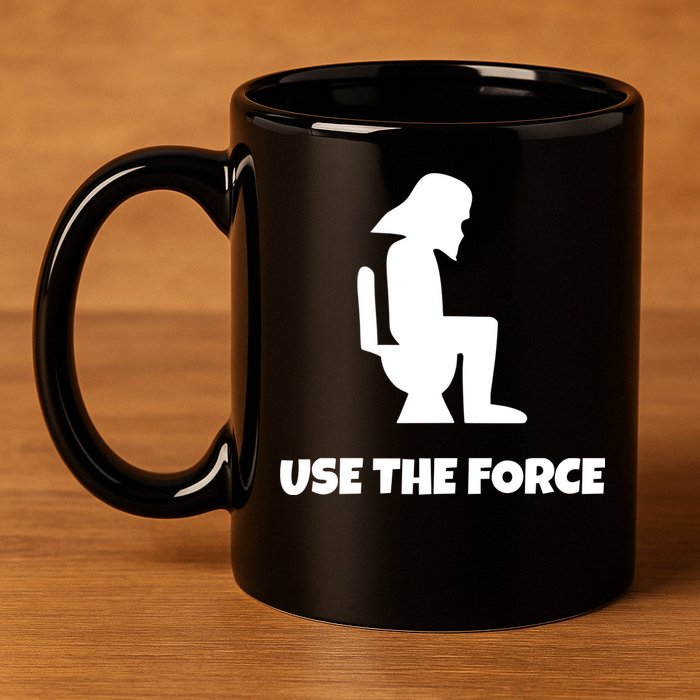 Use The Force Funny Pooping 11oz C Handle Ceramic Mug
