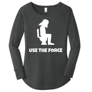 Use The Force Funny Pooping Women's Perfect Tri Tunic Long Sleeve Shirt