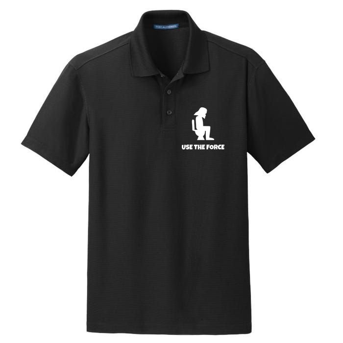 Use The Force Funny Pooping Dry Zone Grid Polo