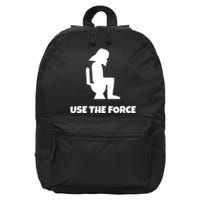 Use The Force Funny Pooping 16 in Basic Backpack