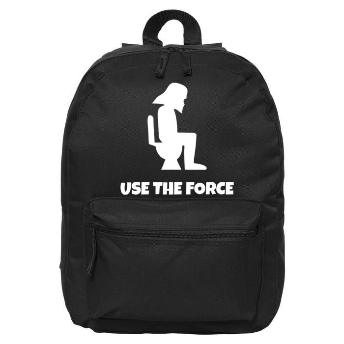 Use The Force Funny Pooping 16 in Basic Backpack