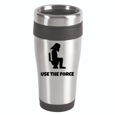 Use The Force Funny Pooping 16oz Travel Tumbler