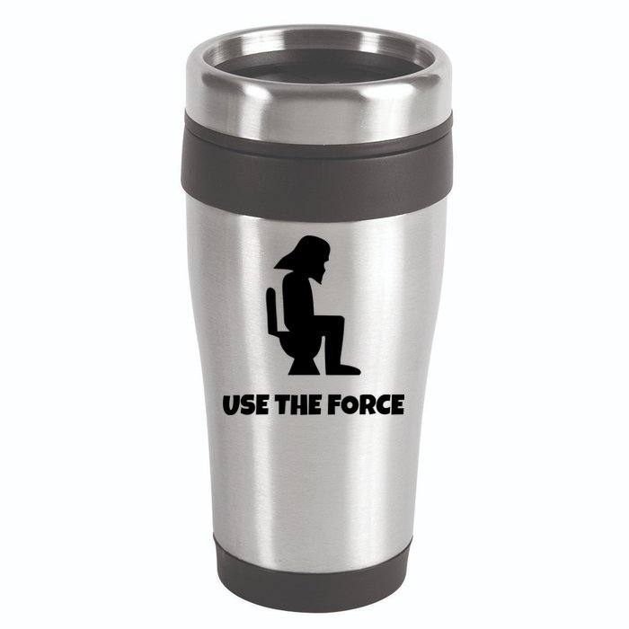 Use The Force Funny Pooping 16oz Travel Tumbler
