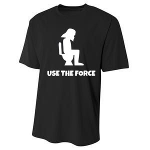 Use The Force Funny Pooping Performance Sprint T-Shirt