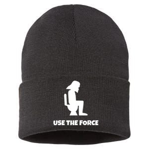 Use The Force Funny Pooping Sustainable Knit Beanie