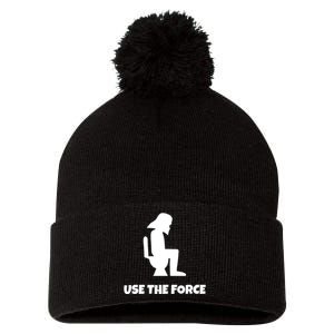 Use The Force Funny Pooping Pom Pom 12in Knit Beanie