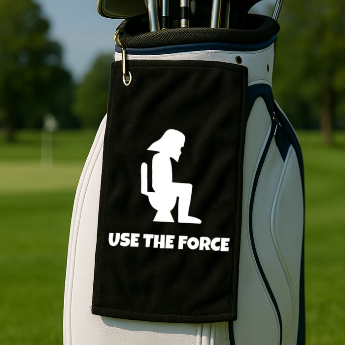 Use The Force Funny Pooping Golf Towel