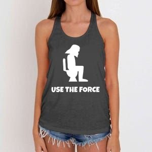 Use The Force Funny Pooping Women's Knotted Racerback Tank