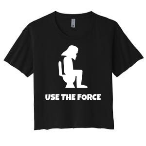 Use The Force Funny Pooping Women's Crop Top Tee