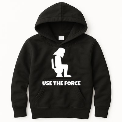 Use The Force Funny Pooping Kids Hoodie