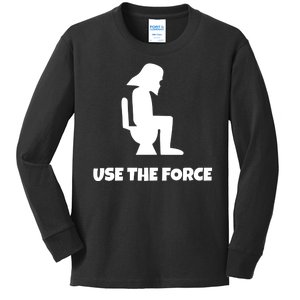 Use The Force Funny Pooping Kids Long Sleeve Shirt