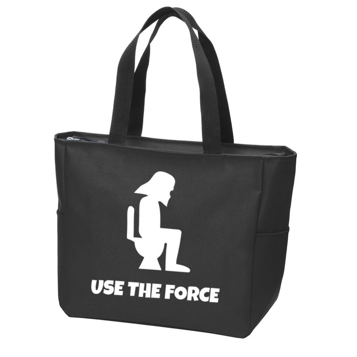 Use The Force Funny Pooping Zip Tote Bag
