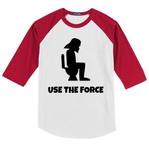 Use The Force Funny Pooping Kids Colorblock Raglan Jersey