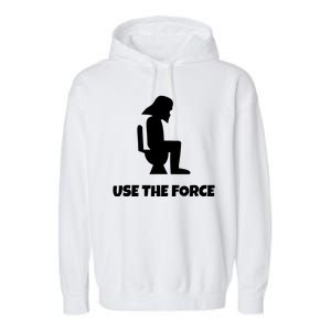 Use The Force Funny Pooping Garment-Dyed Fleece Hoodie