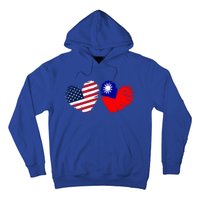 Usa Taiwan Flag Heart Valentines Day Taiwanese American Cute Gift Hoodie